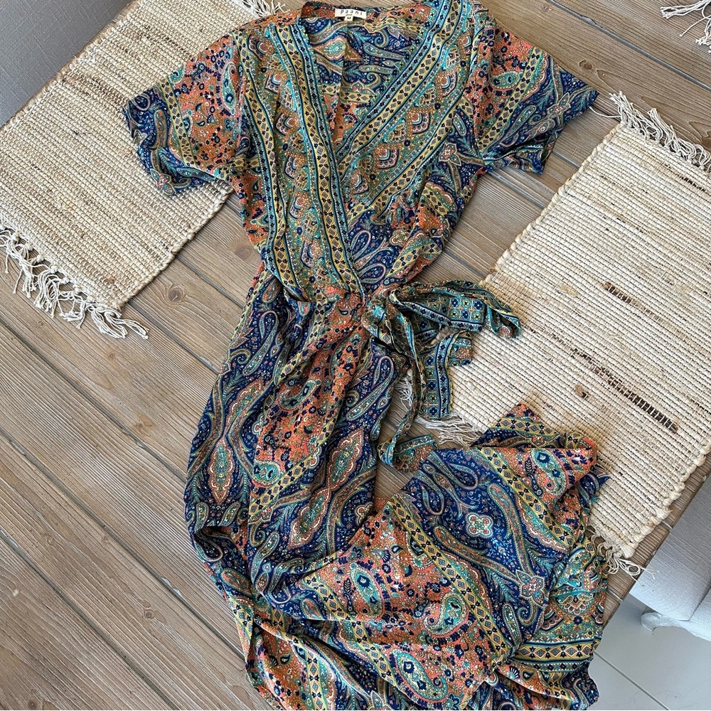 Anthropologie Boho Paisley Wrap Dress - Multicolor